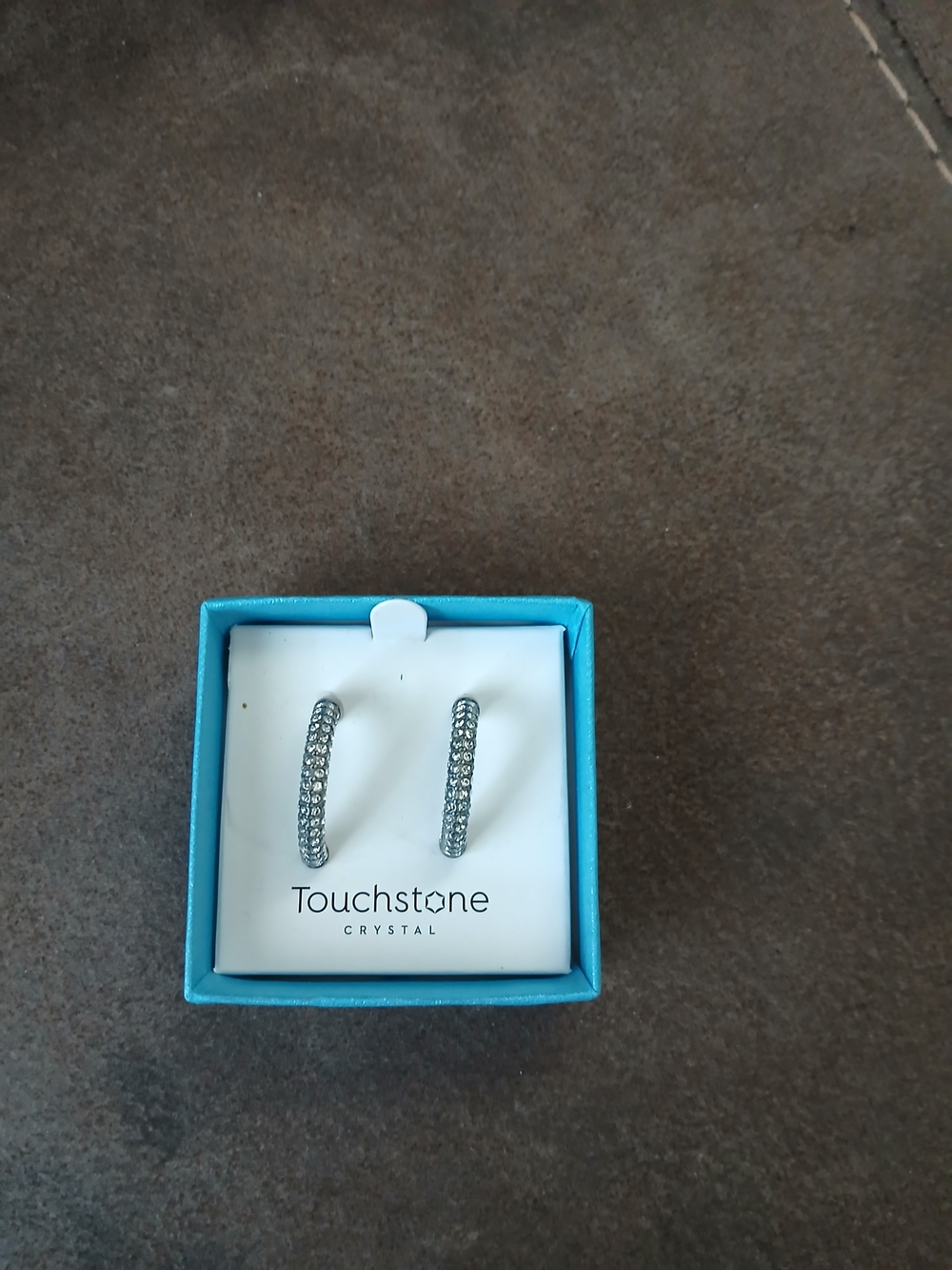 Touchstone Crystal Silver Crystal-Embellished Hoop Earrings